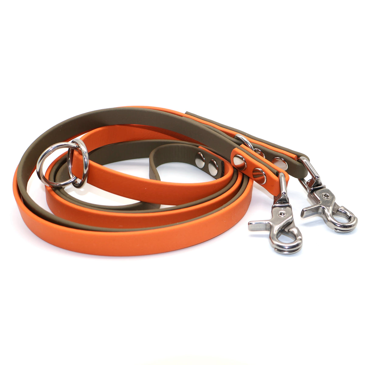 16mm Biothane Leine *Oliv & Orange*