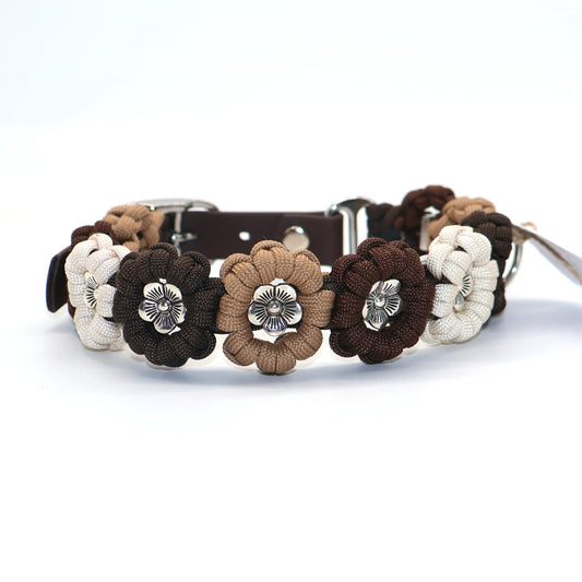 Blumen Halsband *Espresso & Cappuccino* 34-39cm