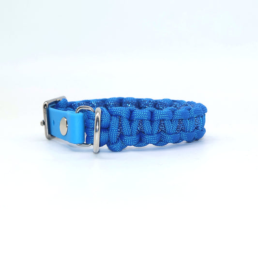 Halsband Biothane & Paracord *Azur-/Royalblau* 21-24cm