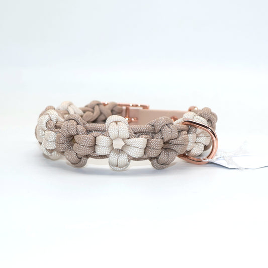 22-31cm Mini Blumen Halsband *Beige (Rosé)*
