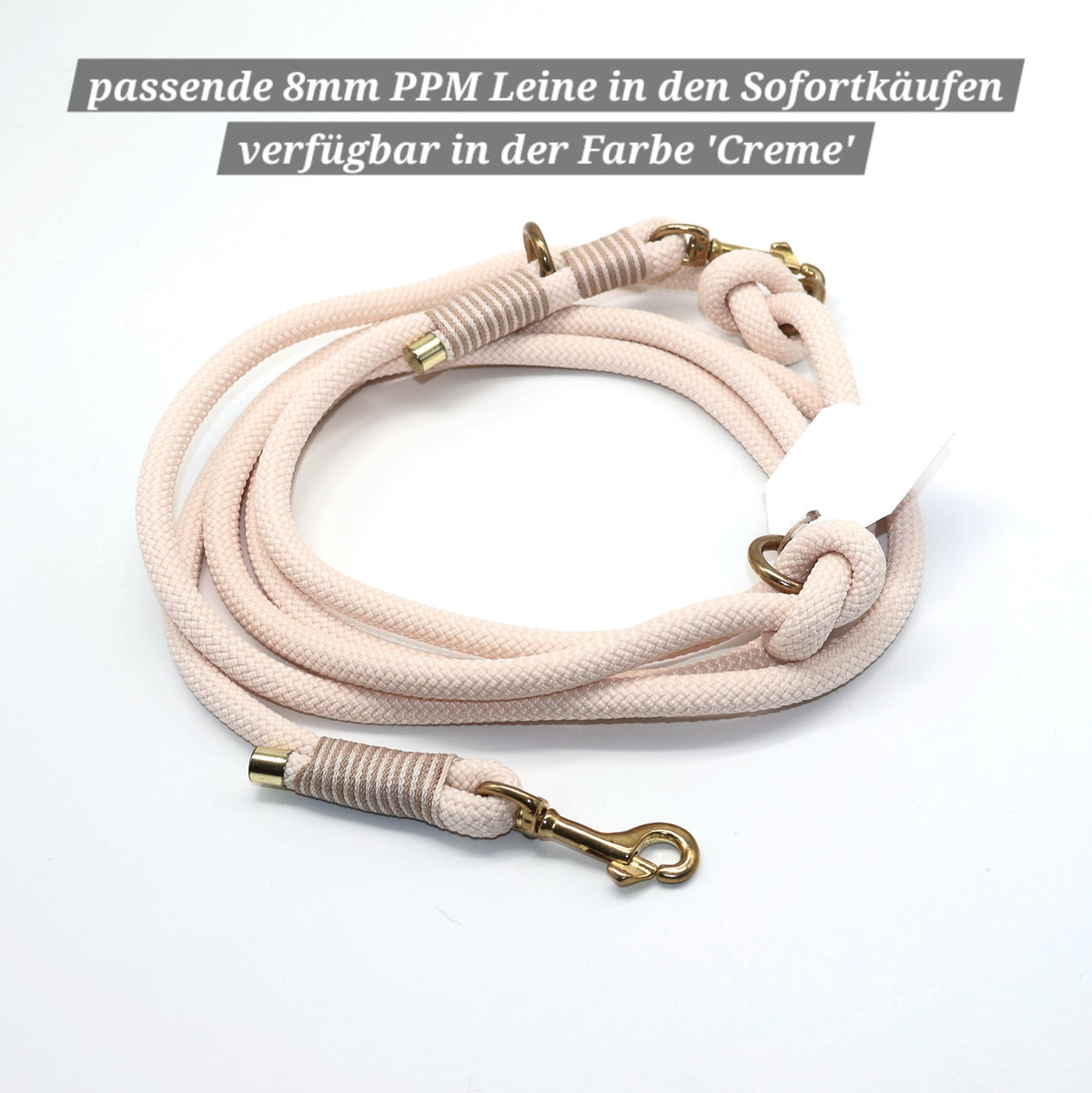 Halsband Paracord *Beige (Gold)* für einen Halsumfang: 28-32,5cm