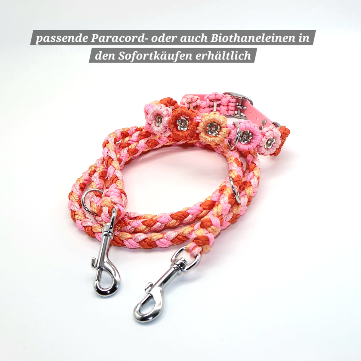 Blumen Halsband *Rosa & Orange* 39-45cm