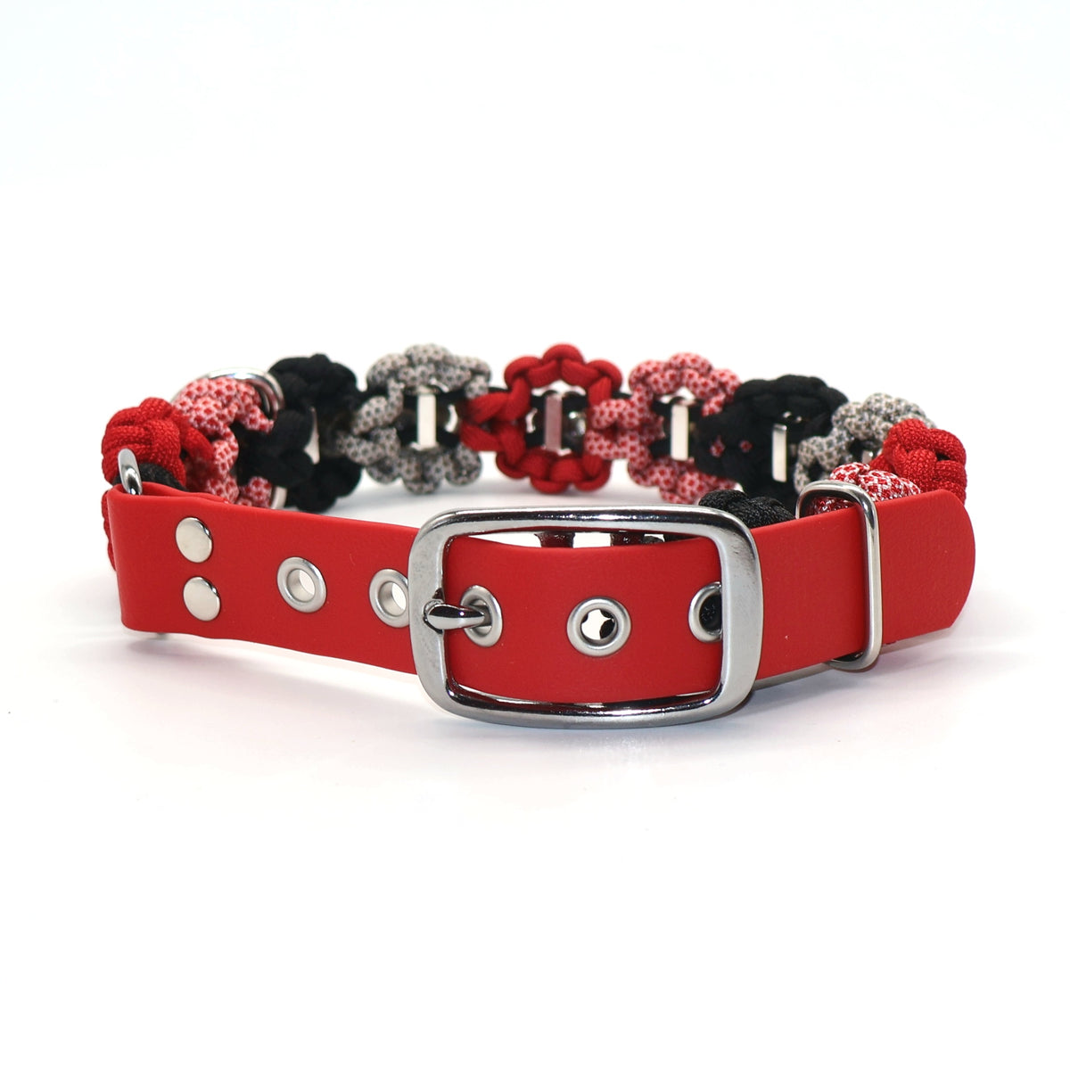 Blumen Halsband *Rot & Schwarz* 39-46cm