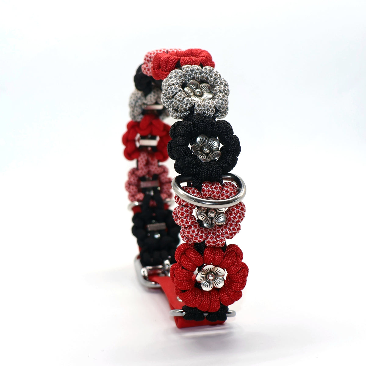 Blumen Halsband *Rot & Schwarz* 39-46cm