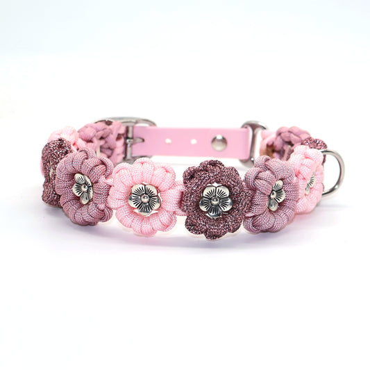 Blumen Halsband *Hellrosa Glitzer*