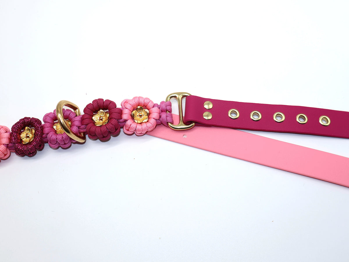 Blumen Halsband *Pink Mix Glitzer*