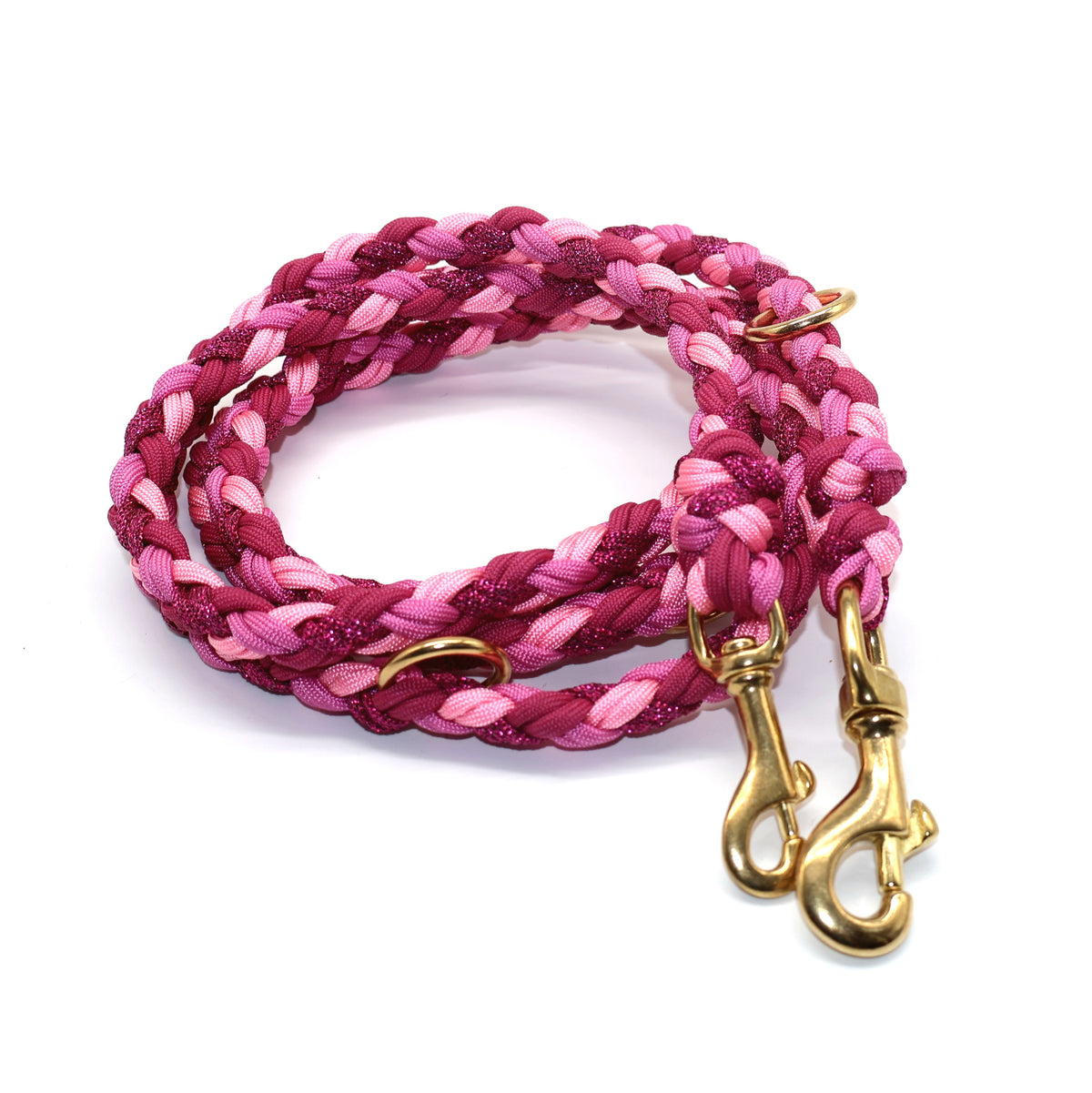 Handgeflochene Paracordleine *Pink Mix Glitzer*