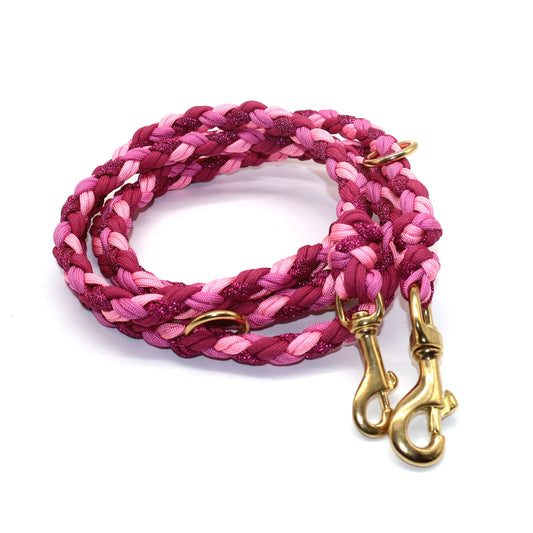 Handgeflochene Paracordleine *Pink Mix Glitzer*