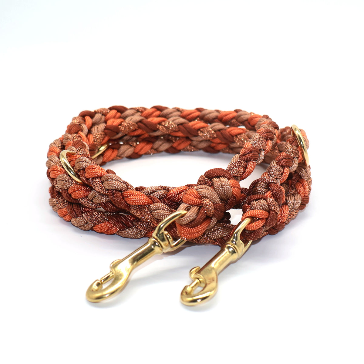 Handgeflochtene Paracordleine *Bronze & Rost & Squirrel & Kupfer Glitzer*