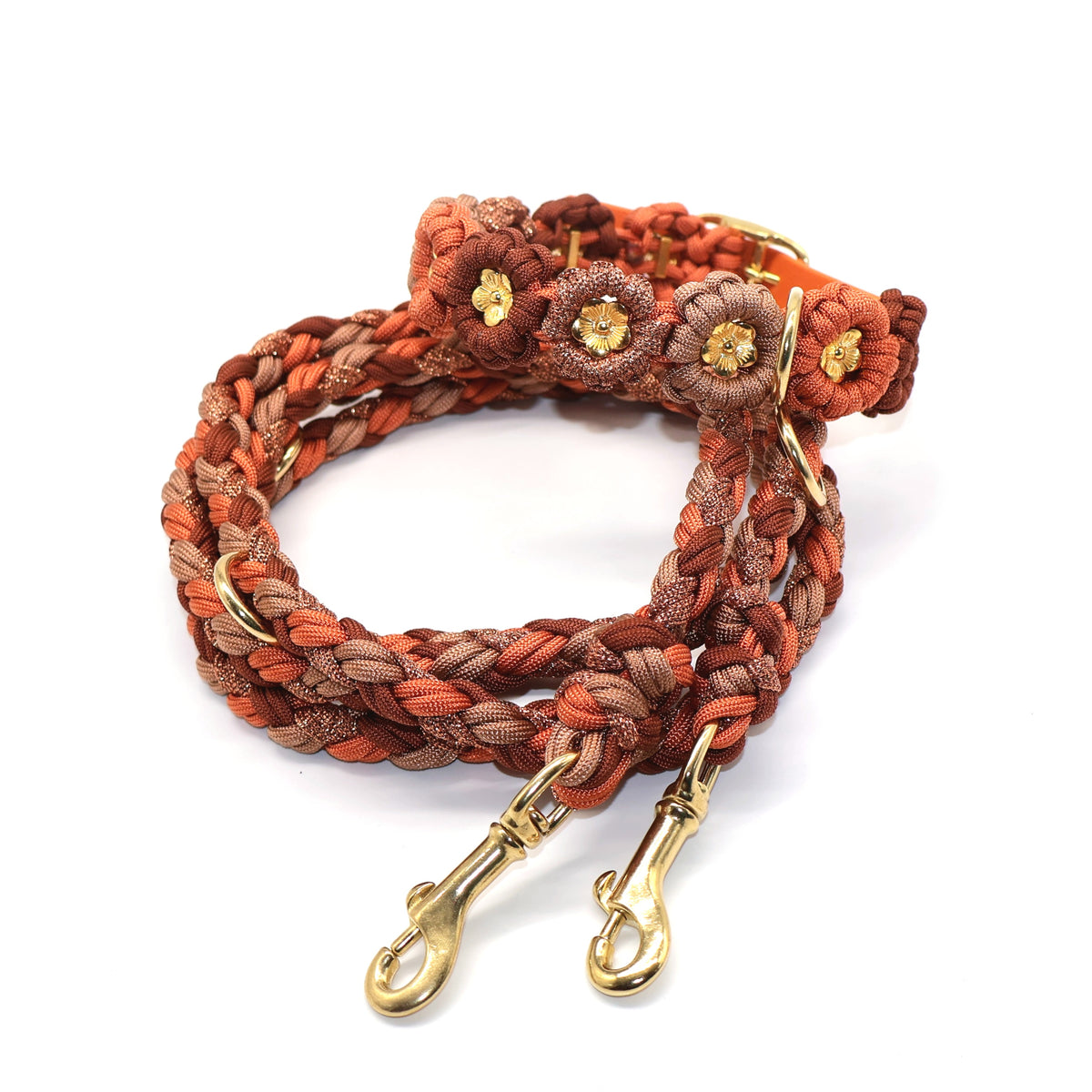 Blumen Halsband *Squirrel & Bronze & Kupfer Glitzer & Rost *