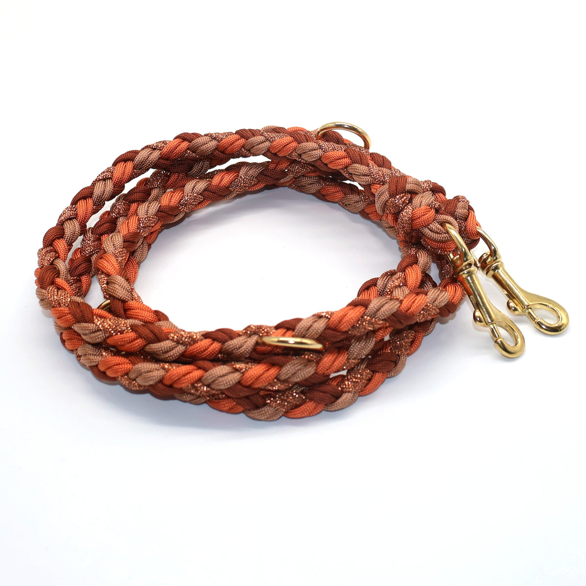 Handgeflochtene Paracordleine *Bronze & Rost & Squirrel & Kupfer Glitzer*