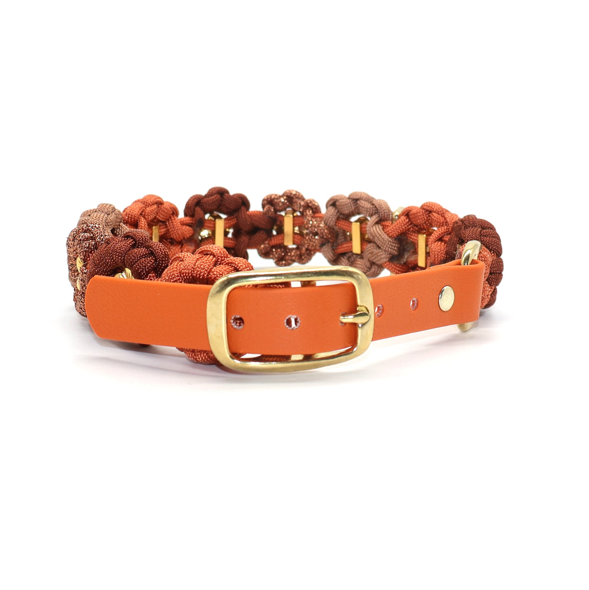 Blumen Halsband *Squirrel & Bronze & Kupfer Glitzer & Rost *