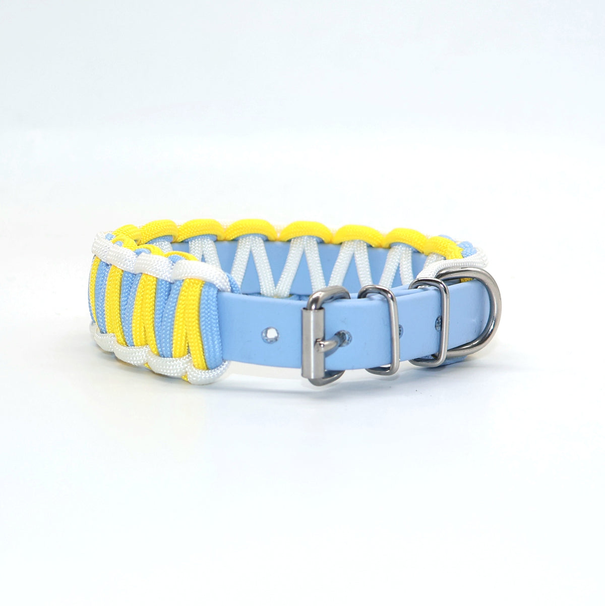 Halsband Biothane & Paracord *Polarblau & Gelb*