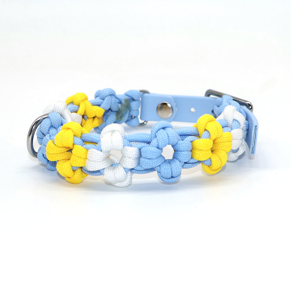Mini Blumen Halsband *Polarblau & Gelb & Weiß*