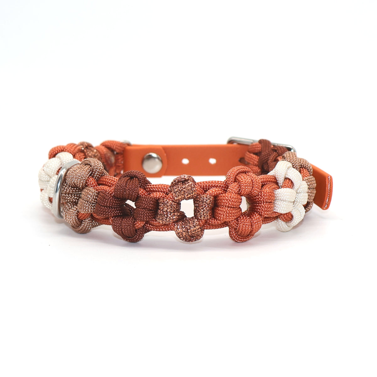 Mini Blumen Halsband *Squirrel & Creme & Bronze & Glitzer Kupfer & Rost*