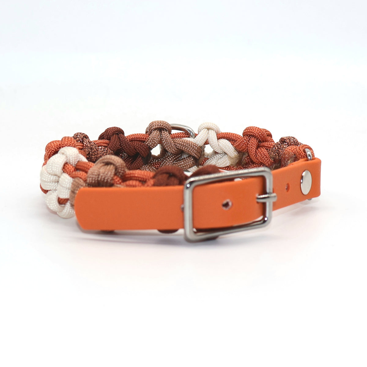 Mini Blumen Halsband *Squirrel & Creme & Bronze & Glitzer Kupfer & Rost*