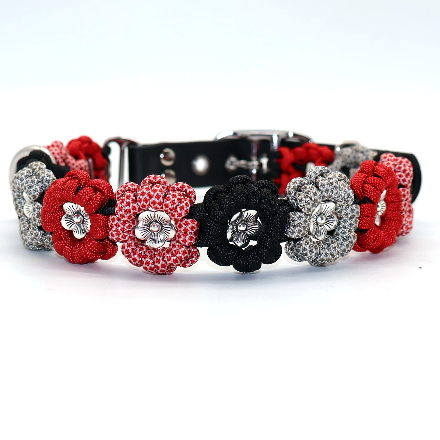 Blumen Halsband *Rot & Schwarz*