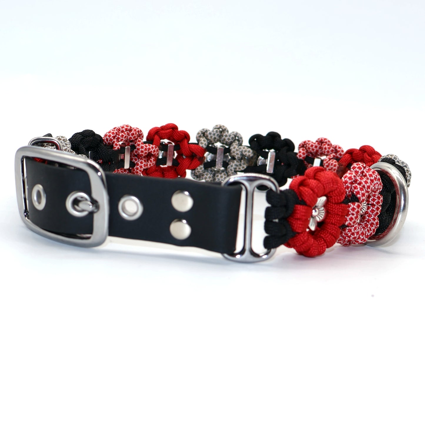 Blumen Halsband *Rot & Schwarz*