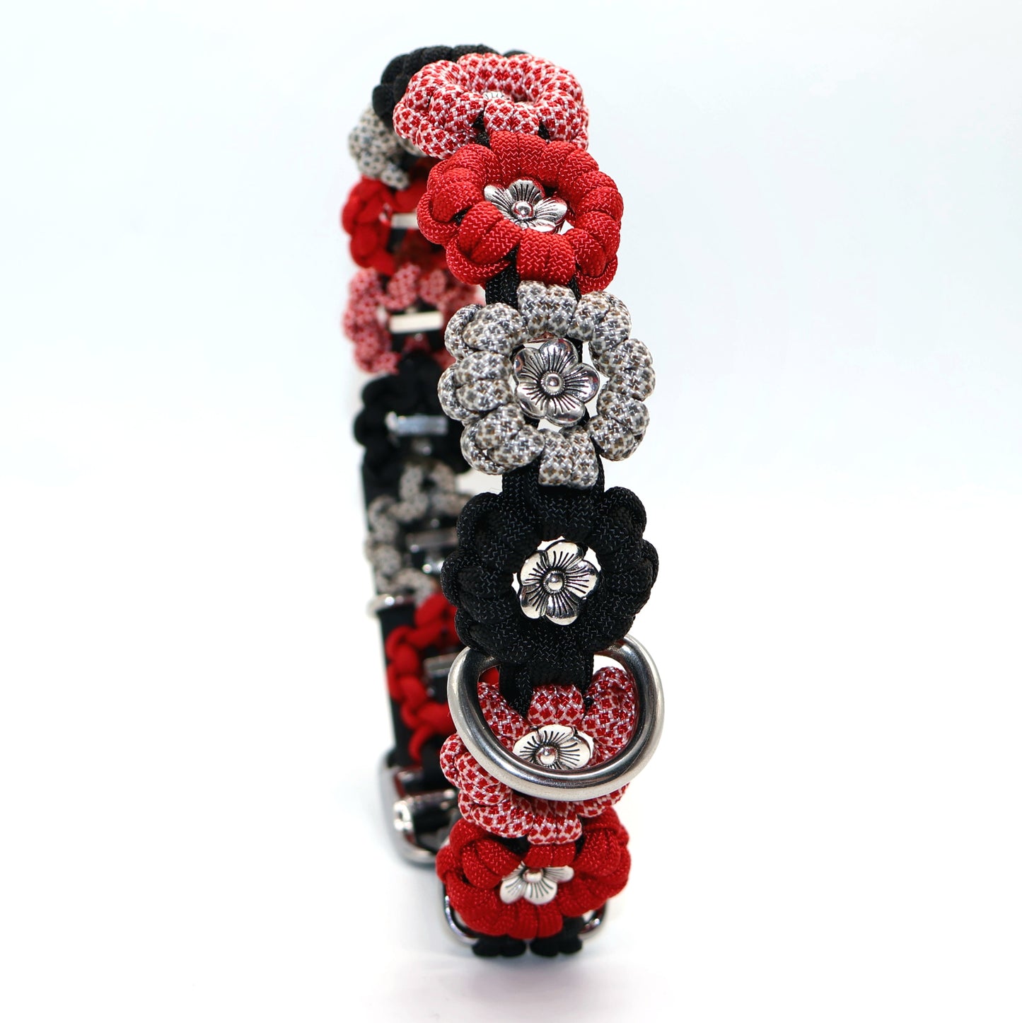 Blumen Halsband *Rot & Schwarz*