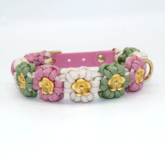 Blumen Halsband *Guacamole & Lavender Rosa & Creme*