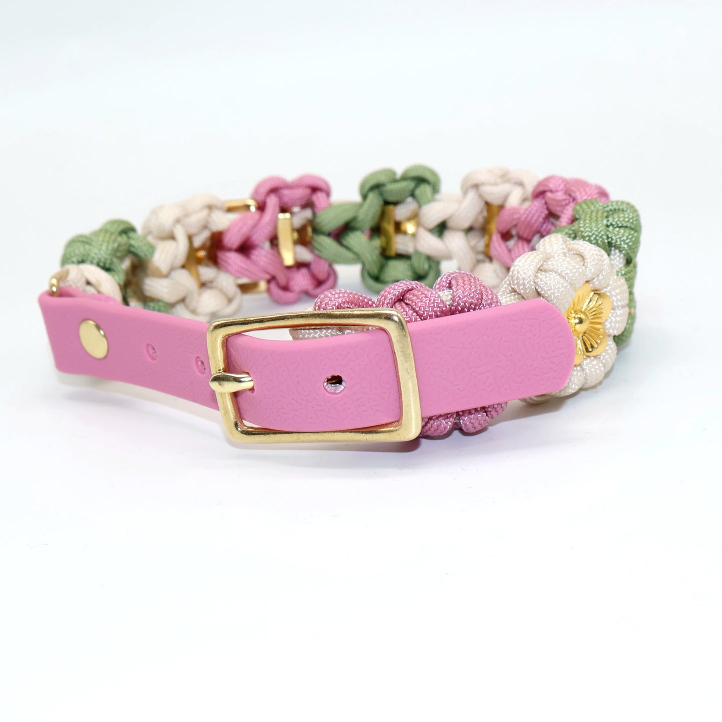 Blumen Halsband *Guacamole & Lavender Rosa & Creme*