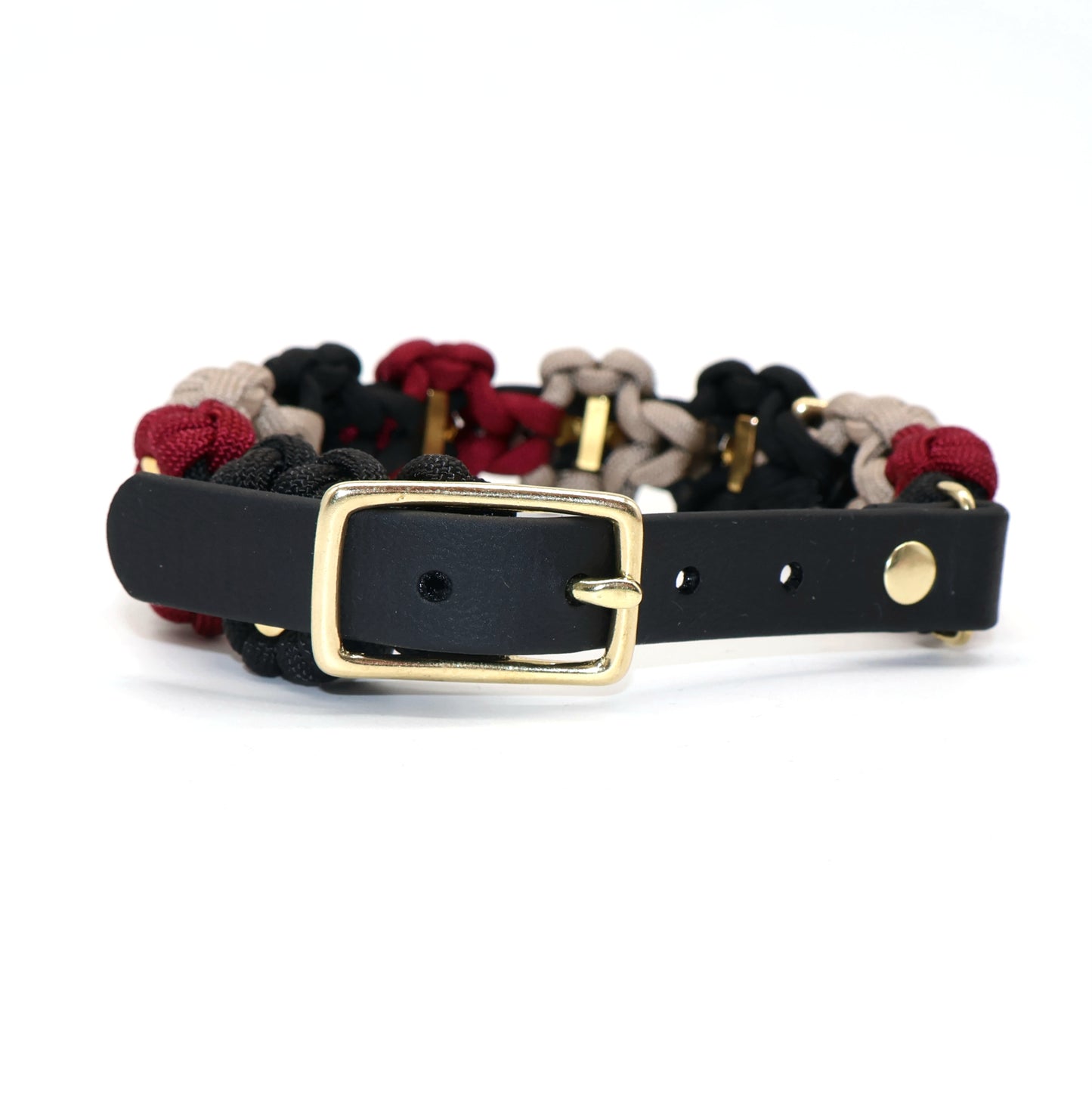 Blumen Halsband *Schwarz-Burgunder-Tan*