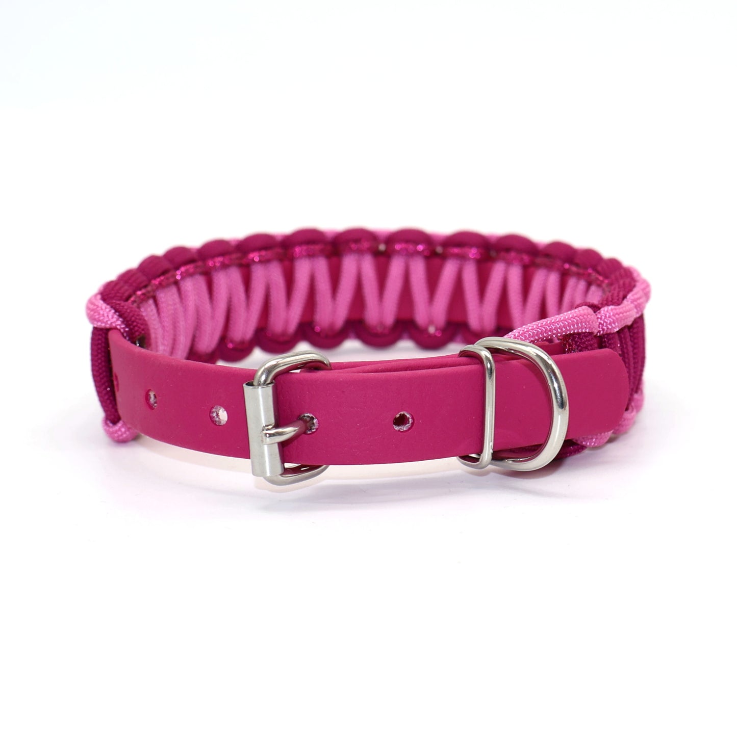 Halsband Biothane & Paracord *Beere Glitzer*