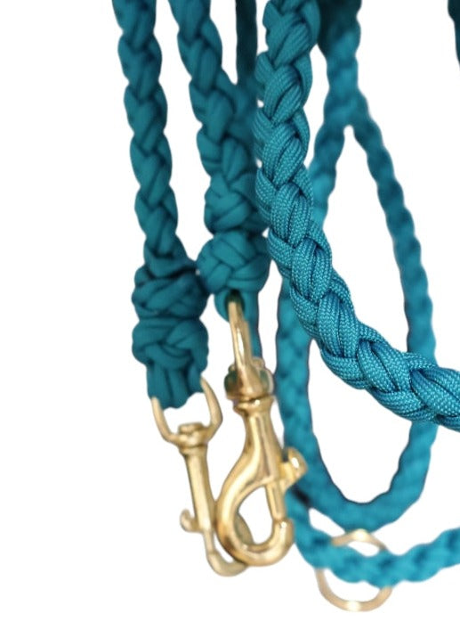 Handgeflochtene Paracord Leine *Petrol*