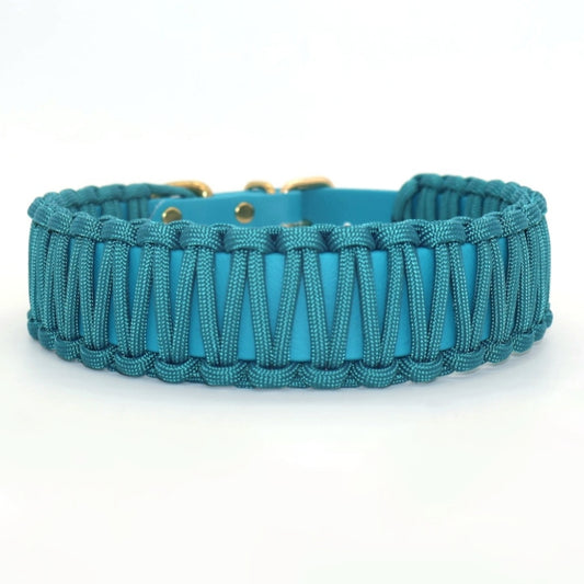 Halsband Biothane & Paracord *Petrol*