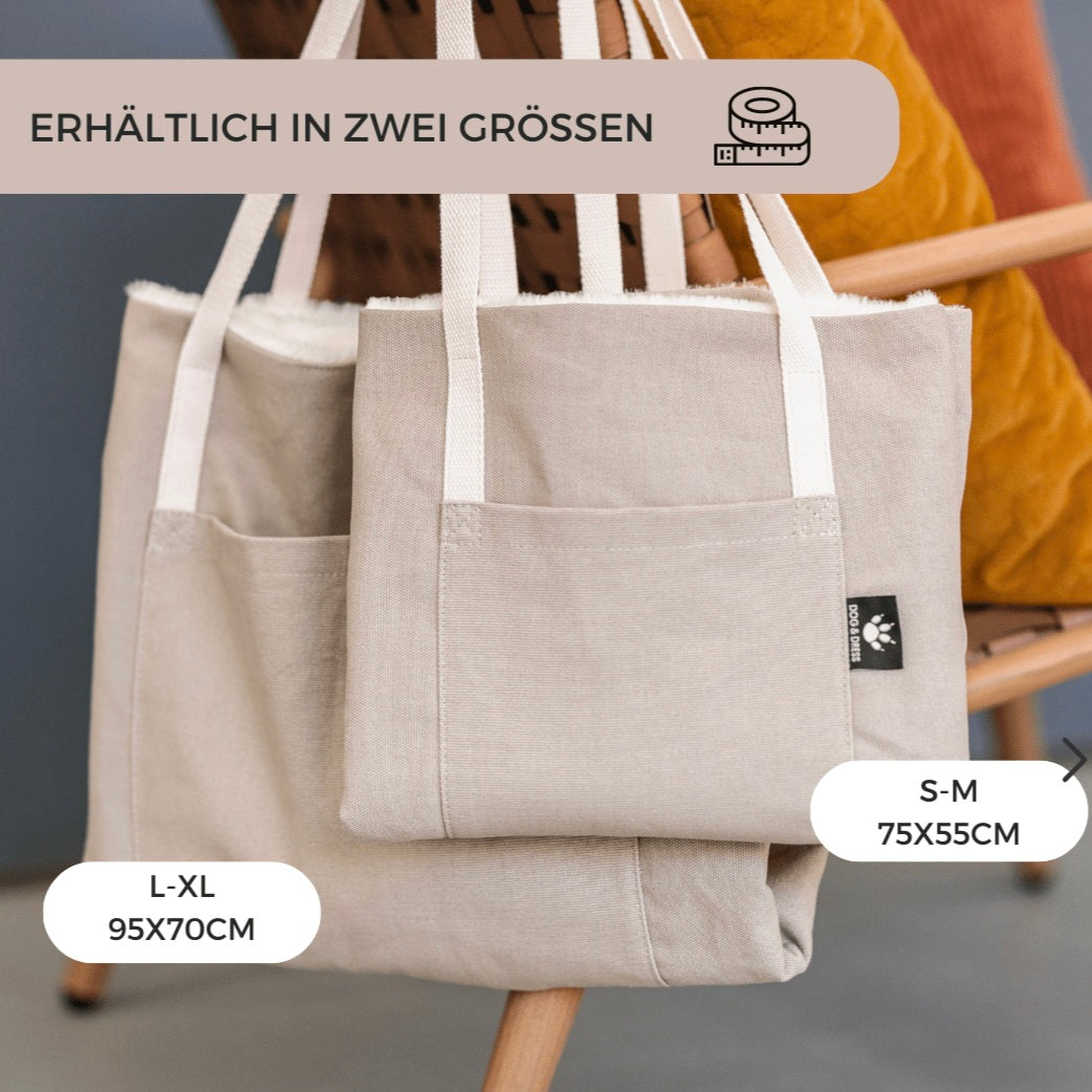 Reisedecke und Tasche