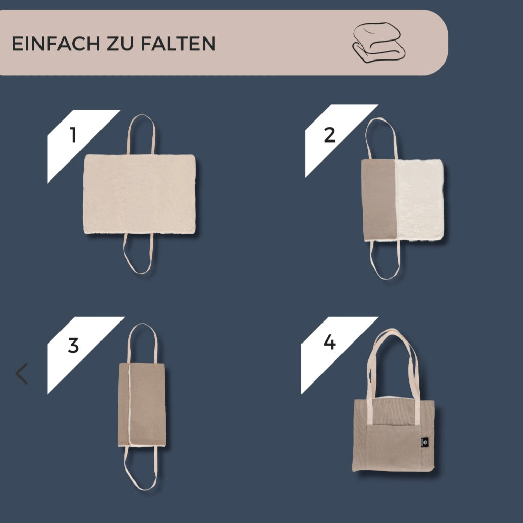 Reisedecke und Tasche