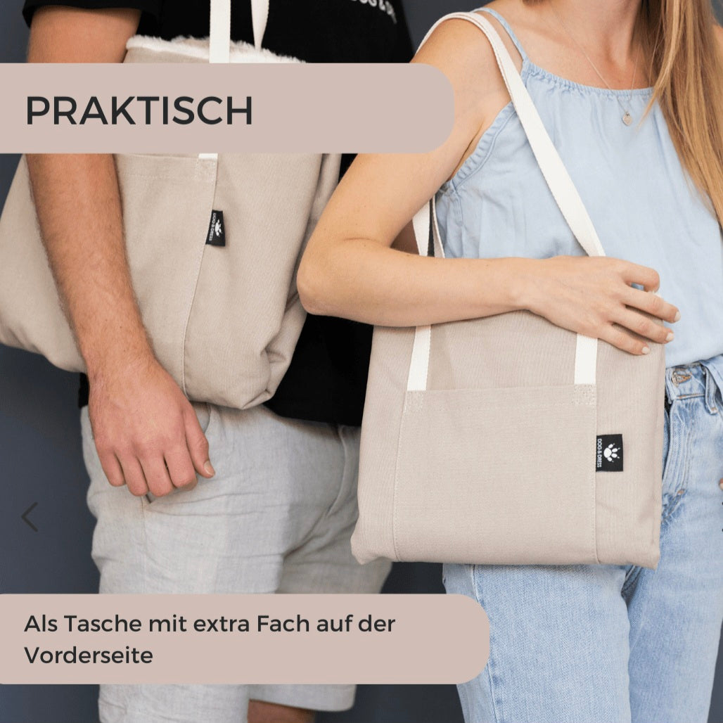 Reisedecke und Tasche
