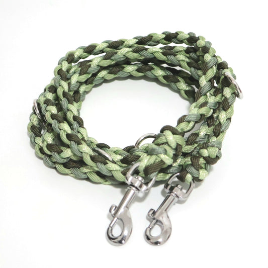 Handgeflochtene Paracord Leine *Guacamole Glitzer-Foggy-oliv*