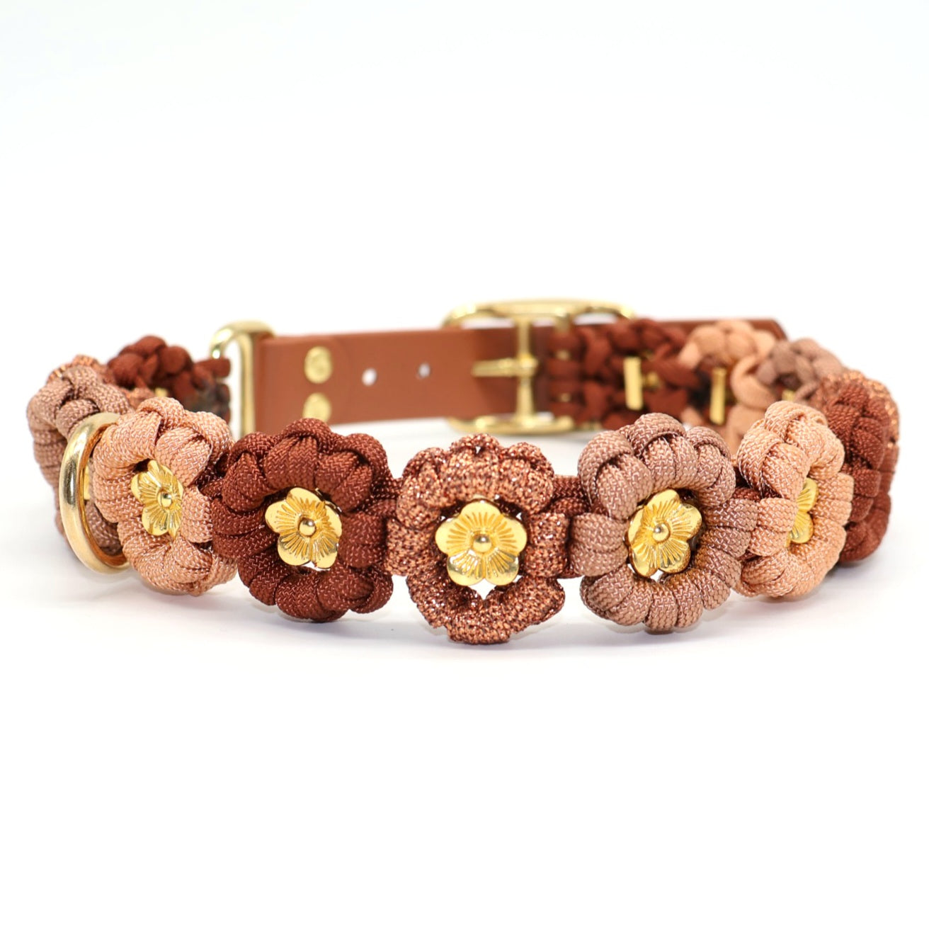 Blumen Halsband *Rost & Bronze & Kupfer Glitzer & Kupfer*