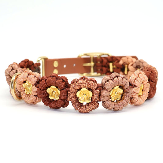 Blumen Halsband *Rost & Bronze & Kupfer Glitzer & Kupfer*