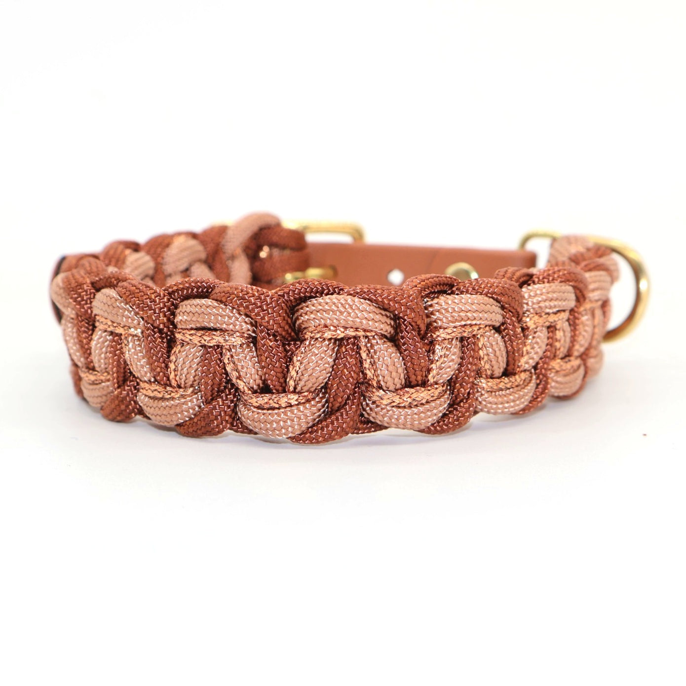 Paracord Halsband geflochten *Hellbraun Glitzer*