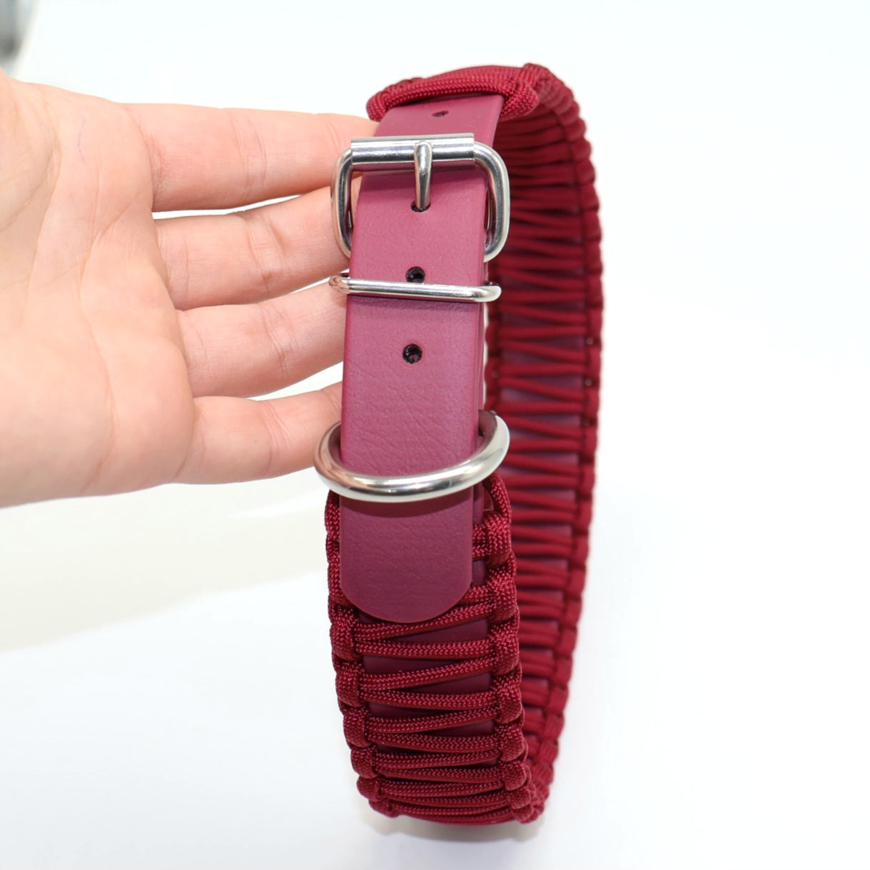 Collar Biothane &amp; Paracord *Burgundy*