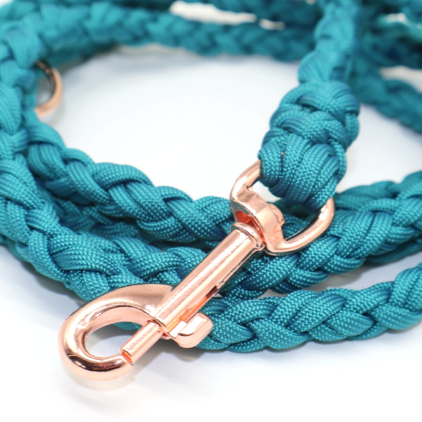 Handgeflochtene Paracord Leine *Petrol*