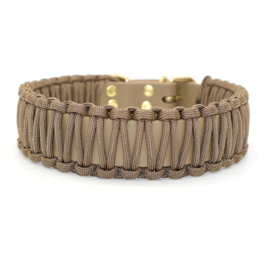 Collar Biothane &amp; Paracord *Beige/Khaki*
