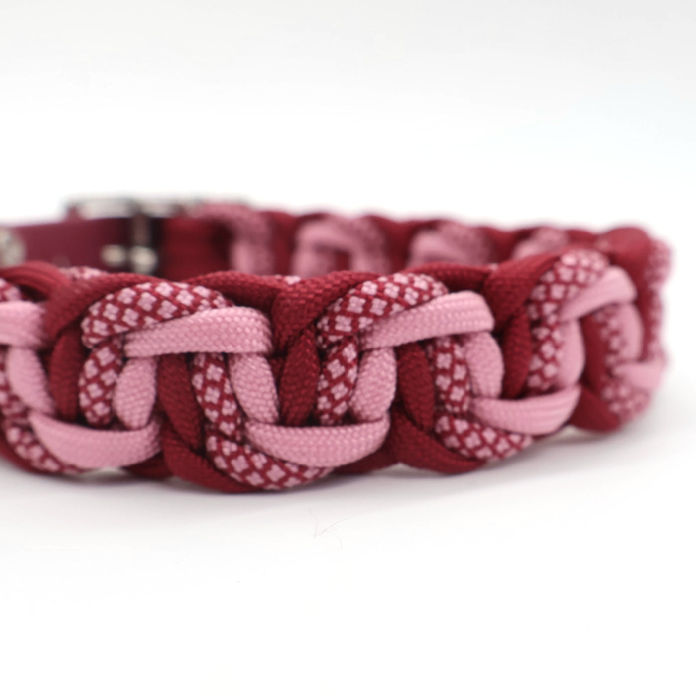 Paracord Halsband geflochten *Burgundy & Lavender Rosa*