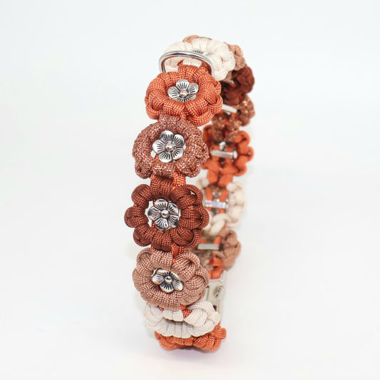 Blumen Halsband *Squirrel & Creme & Bronze & Rost *