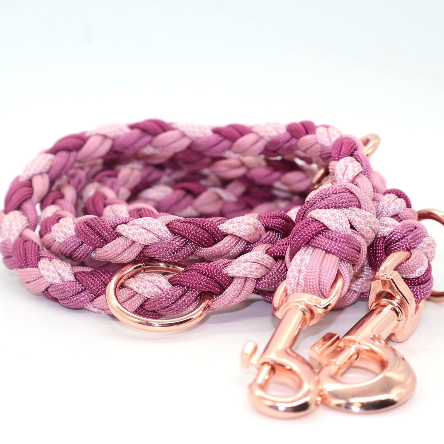 Hand-braided Paracord Leash *Lavender Pink Berry*