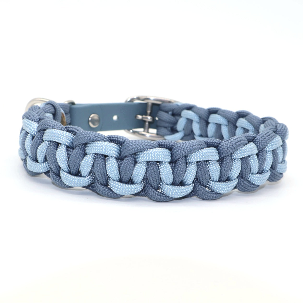 Paracord braided collar *Jeans &amp; Ice Blue*