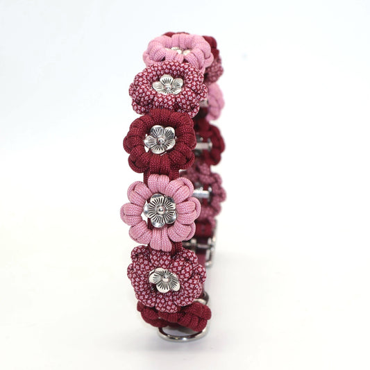 Blumen Halsband *Burgunder & Lavender Rosa*