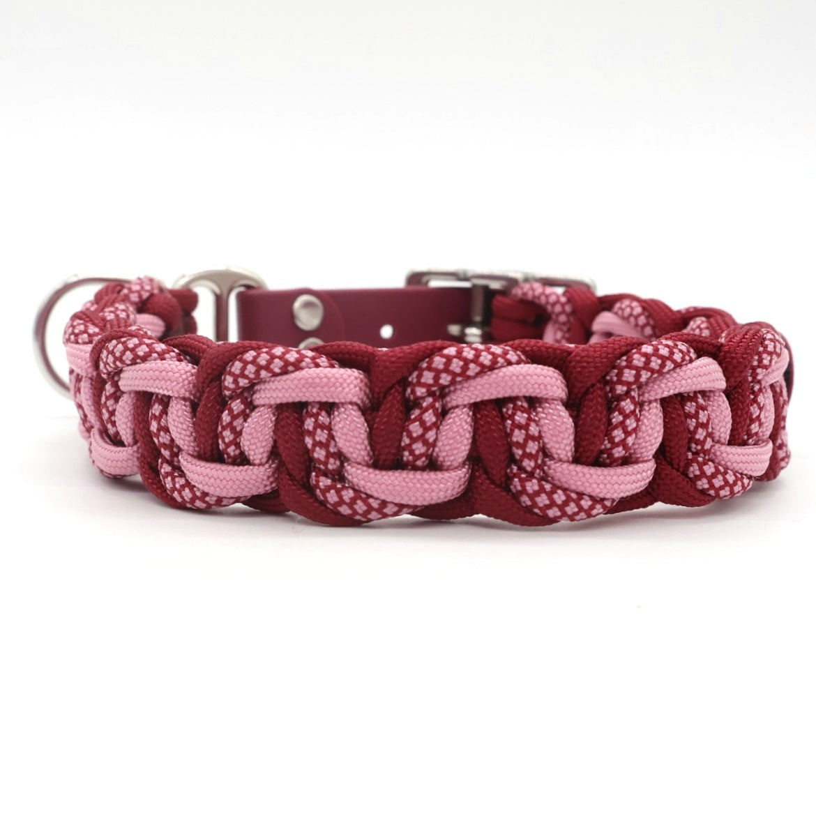 Paracord Halsband geflochten *Burgundy & Lavender Rosa*
