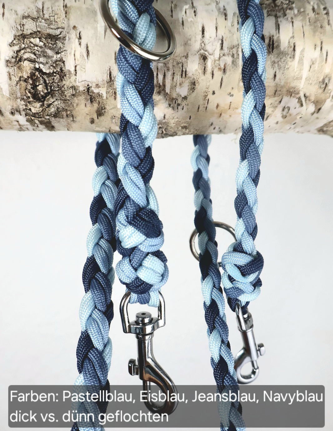 Hand-braided paracord leash *Jeans blue* 