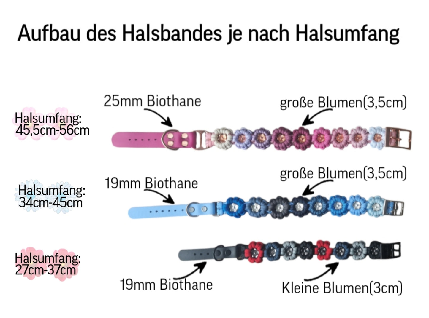 Blumen Halsband *Schwarz*
