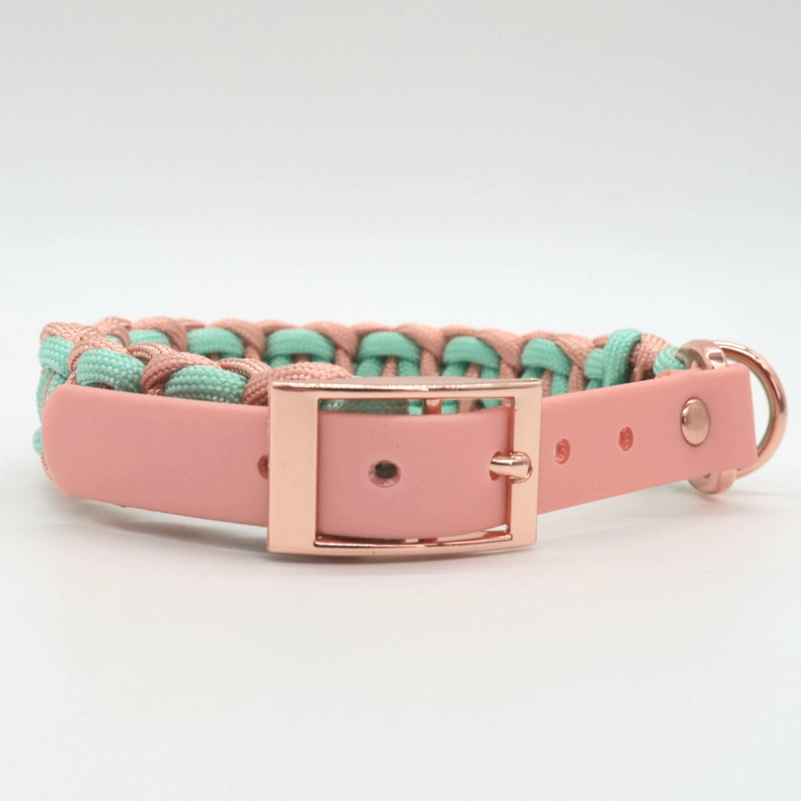 Paracord Collar Mini braided *Mint &amp; Rosé*