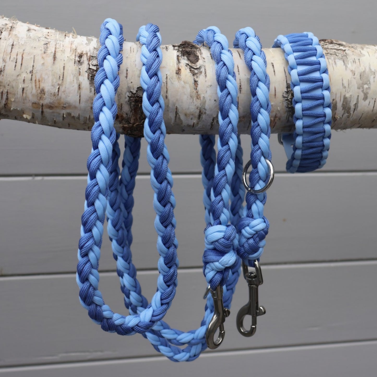 Collar Biothane &amp; Paracord *Polar+Power Blue*