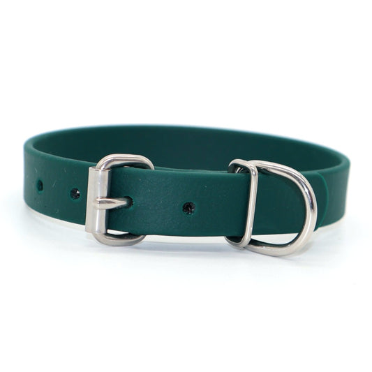 27,5-32cm & 16mm breites Halsband Biothane *Dunkelgrün*